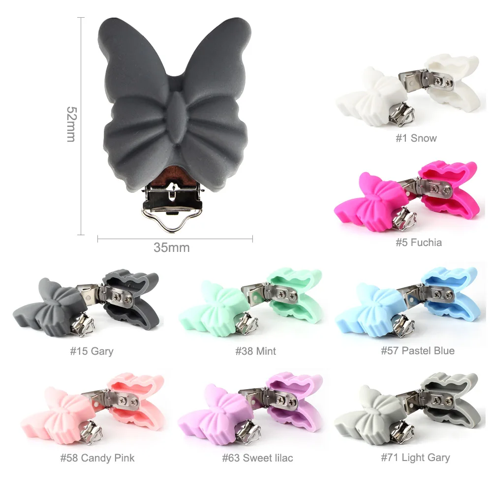 10 шт./Лот силиконовые зажимы для соски бабочки 8 цветов|Детские прорезыватели| |