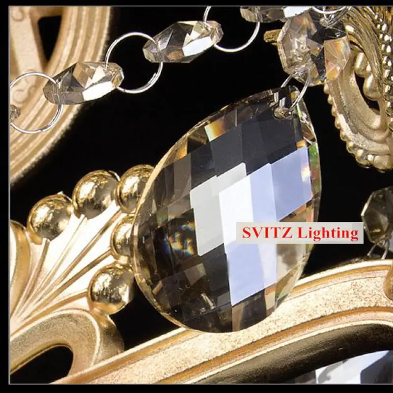 Винтажная Золотая настенная лампа на 5 ламп большие светодиодные Настенные