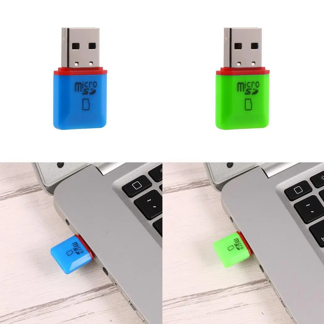 Портативный мини USB 2 0 высокоскоростной Micro SD TF памяти светло-зеленый синий