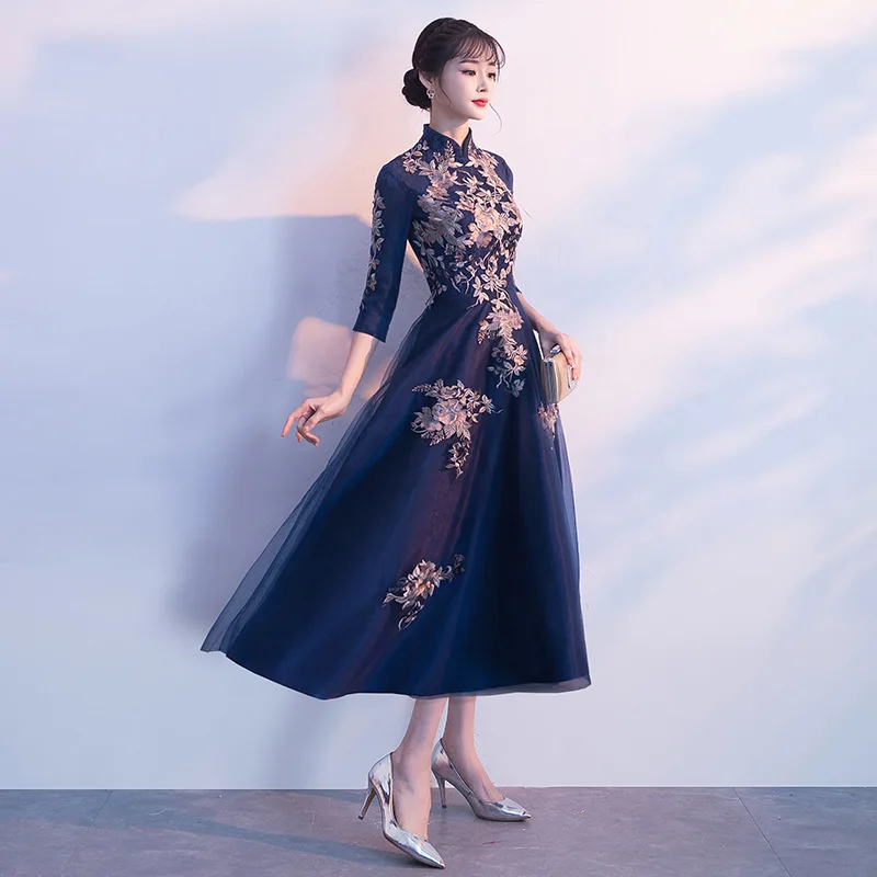 Сексуальное платье в китайском стиле, женское тонкое, вечерние, длинное, Cheongsam, свадебное платье, роскошное, свадебное, Qipao, модная одежда, Vestido