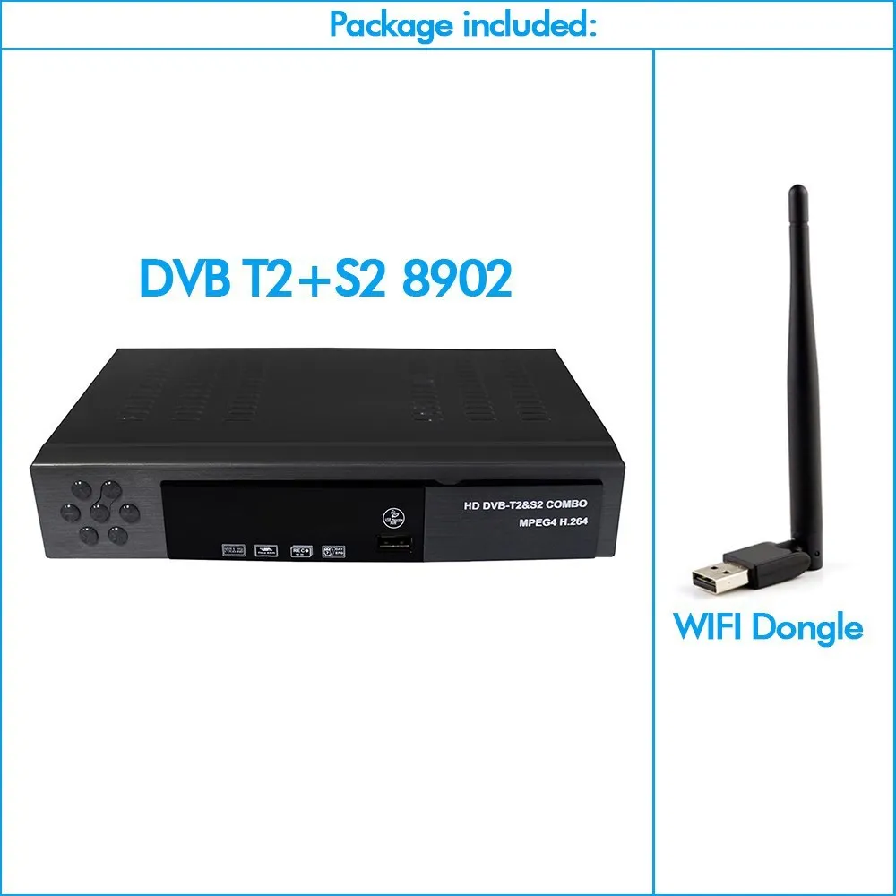 Vmade HD цифровой наземный спутниковый ресивер DVB-T2 DVB-S2+ USB wifi Поддержка H.264 Cccam Dolby Youtube комбо-приставка - Цвет: DVB-USB WIFI