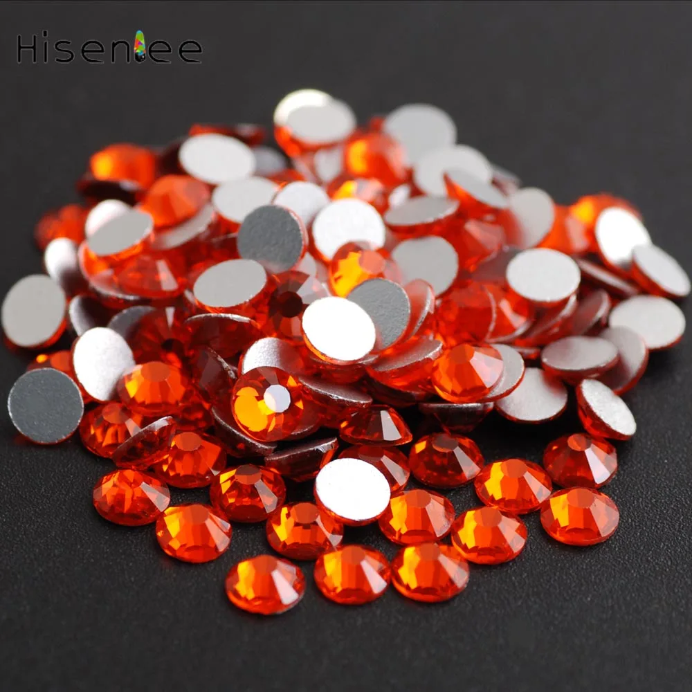 orange red Супер Блестящий SS6 2 мм 1440 шт Кристалл с плоской задней частью 2 мм Стразы для ногтей 3D Стразы без горячей фиксации аксессуары для маникюра - Цвет: orange red