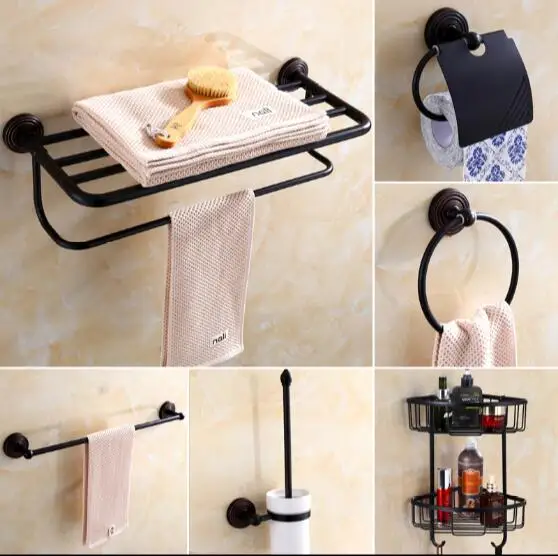 Роскошные медные аксессуары для ванной комнаты Античная вешалка полотенец