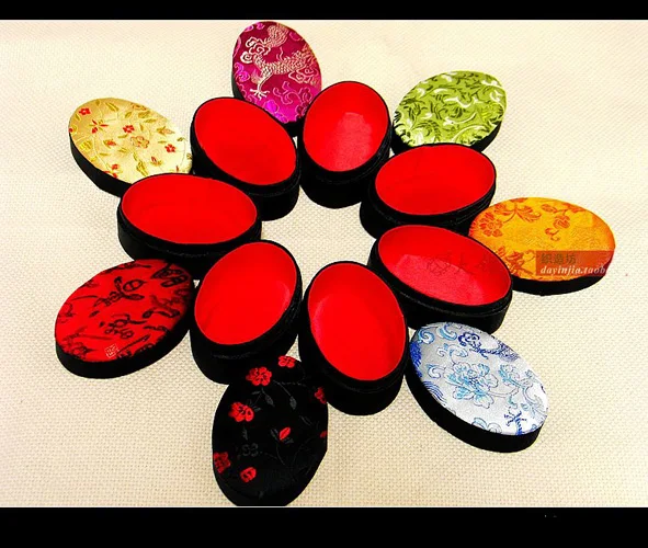 Милые овальные маленькие коробки для хранения ювелирных изделий шёлковая