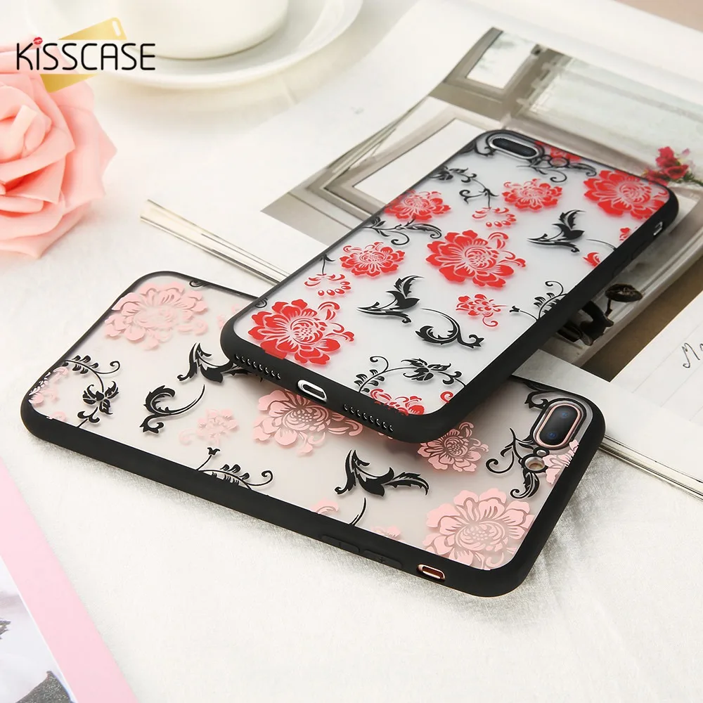 Kisscase Sexy телефона чехол для iPhone 6s 6 7 8 X выбивает красная роза Кружево рисунком Ясно
