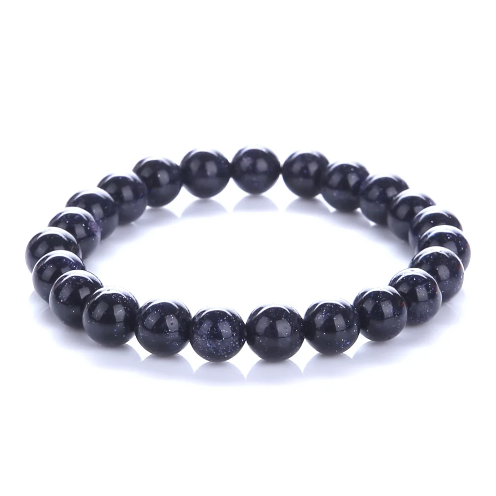 Новый простой эластичный браслет из натурального камня для женщин и мужчин