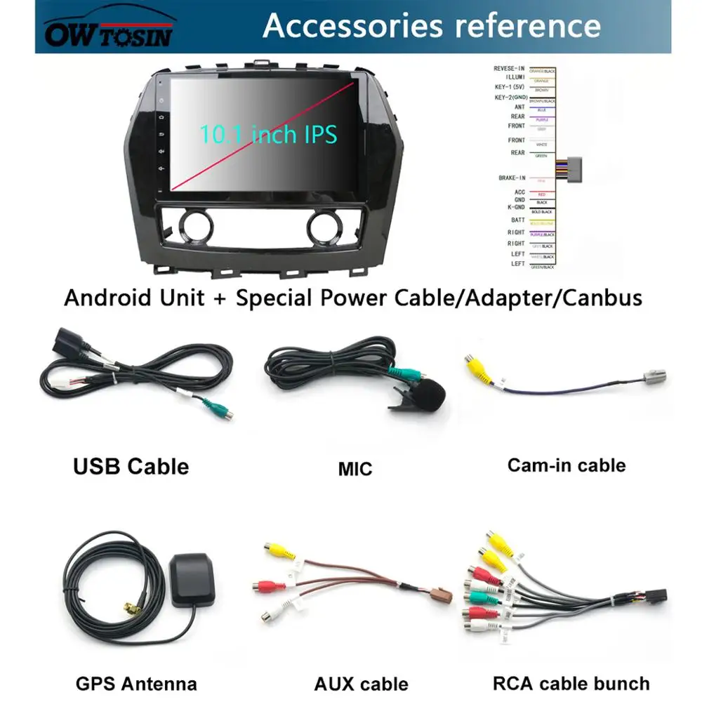 10 1 &quotIPS 8 Core 4G + 64G Android 9 0 автомобильный DVD радио мультимедиа GPS Navi для Nissan Maxima 2015-2018