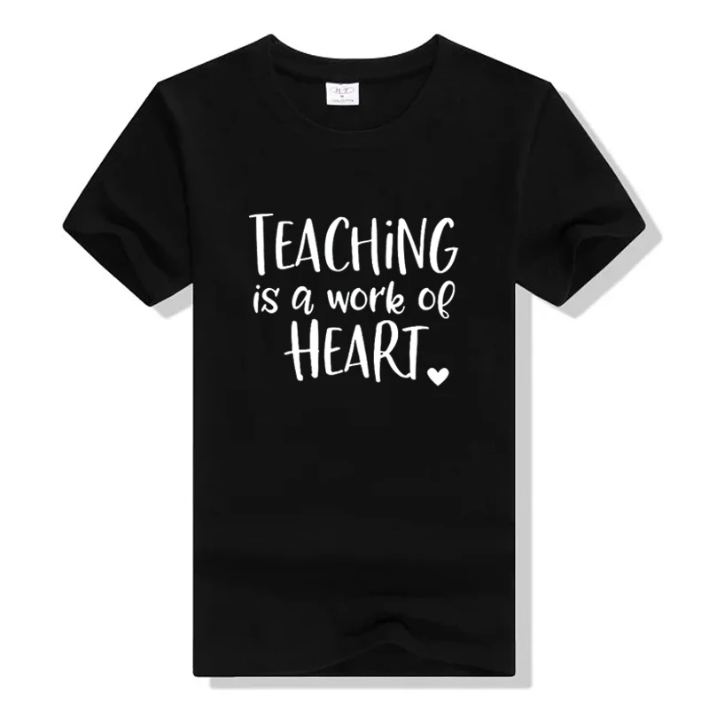Teaching Is A Work Of Heart футболка для учеников начальной школы учителя Camiseta Rosa Feminina