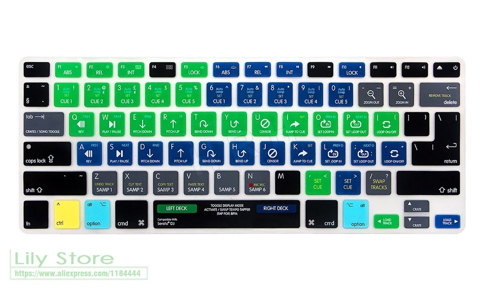 Функциональный силиконовый чехол для клавиатуры Serato DJ Macbook Air Pro Retina 13 15 17 выпуск