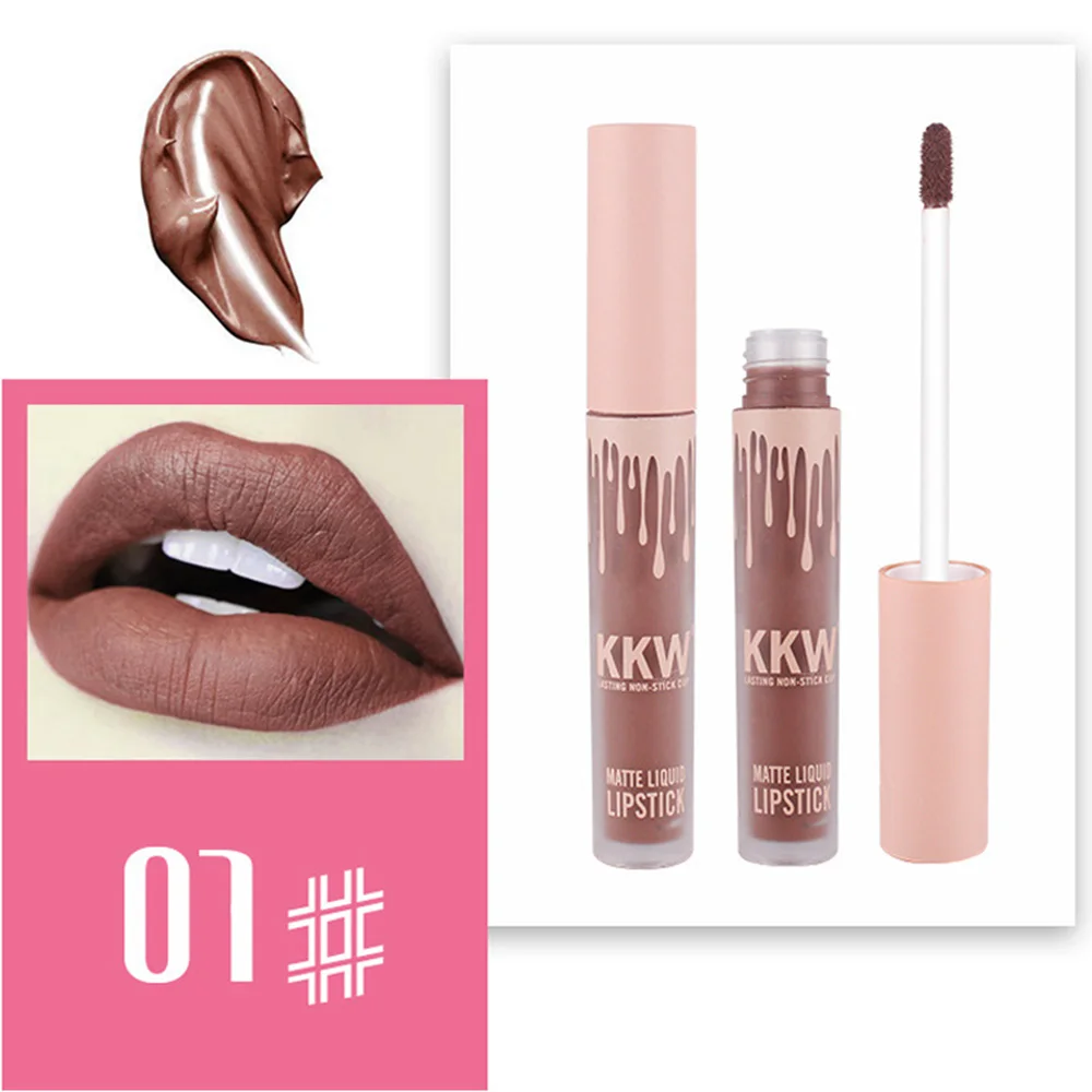 Новинка, женский макияж, водостойкий жидкий блеск для губ, поп матовый Kkw Llipstick Lasting Kilie, тинт для губ, красный, Pop Kyliejenner Lipsticks25 - Цвет: 07