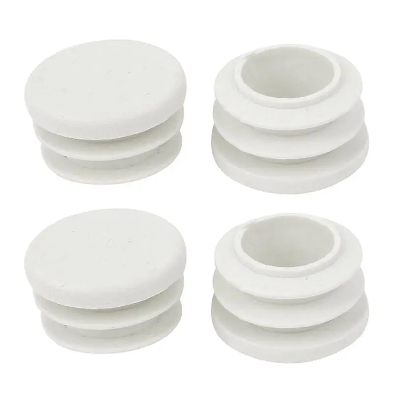4 Pcs 19mm Dia Plastic Blanking End Cap Tubing Pipe Inserts Bung White | Мебель