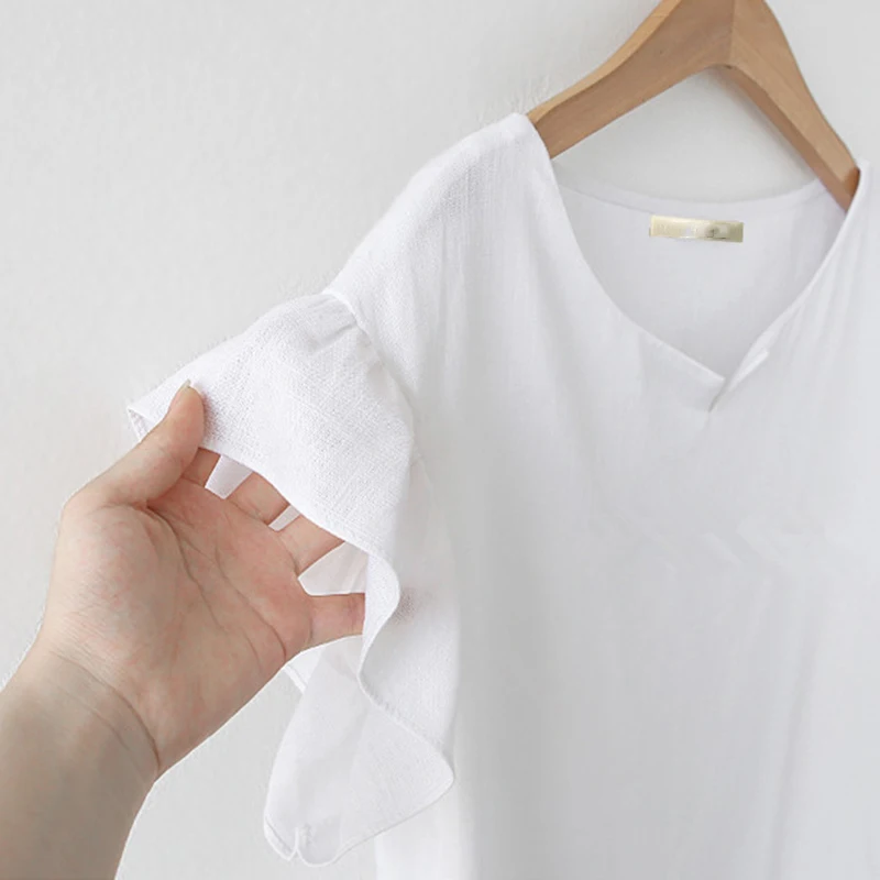 Новая модная летняя женская футболка 3XL 4XL 5XL льняная Женская футболка Базовая простая футболка женская хлопковая Сексуальная футболка большого размера