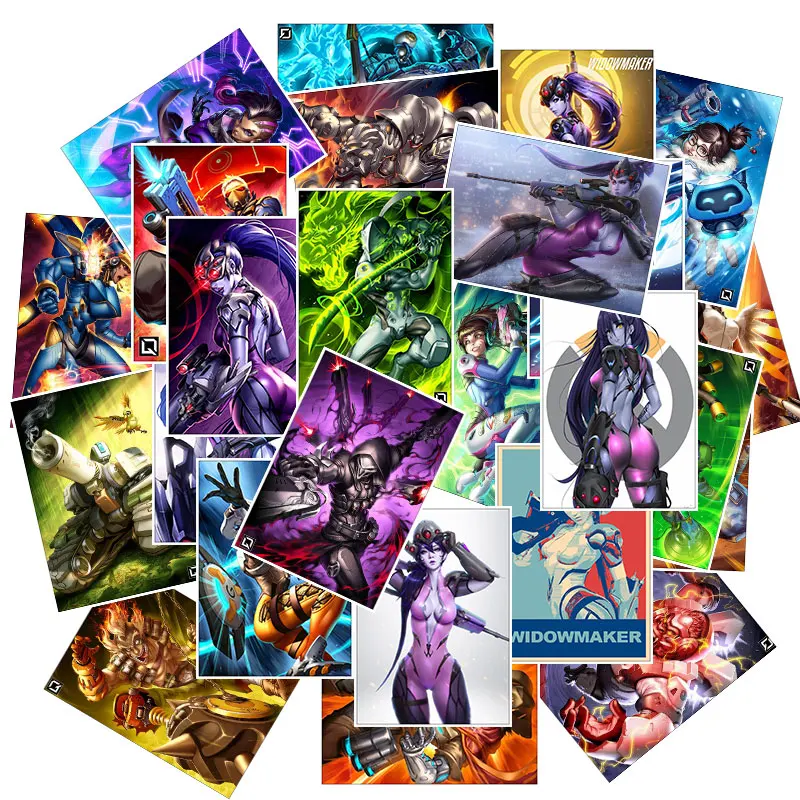 E057-25pcs 25 шт./упак. крутая игра Overwatch Вдоводел Косплэй наклейки для автомобиля мобильного телефона Moto ноутбук Чемодан велосипед скейтборд наклейка - Цвет: E057-25pcs