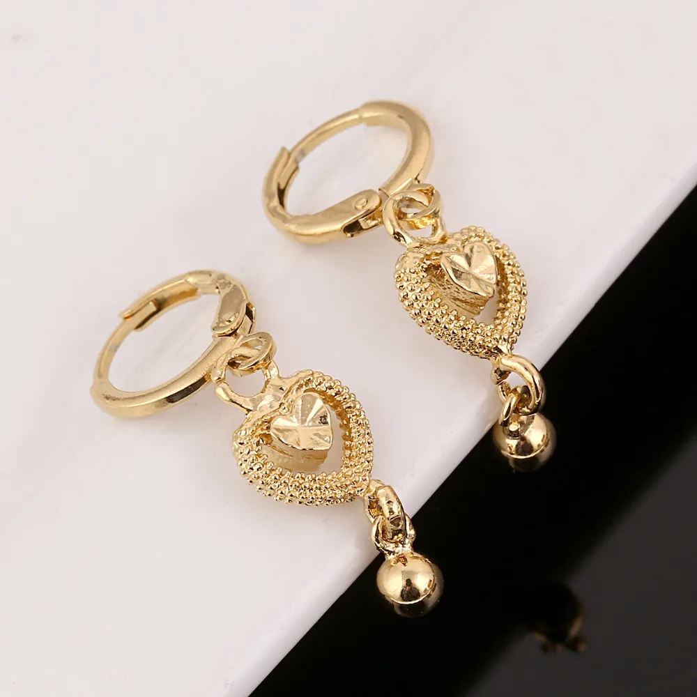 Серьги в виде сердца африканском стиле для женщин и девушек золотой цветной