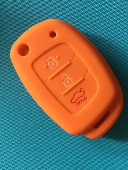 Силиконовый чехол для ключей для hyundai Creta I20 Tucson Elantra Santa fe Keyless Fob оболочки кожи держатель протектор - Название цвета: Orange