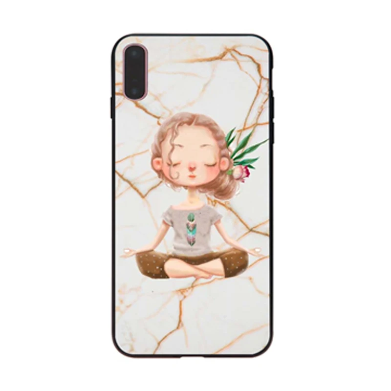 Милый мраморный чехол для телефона с рисунком девушки йоги Apple iPhone 7 8 6 6S Plus X XS MAX 5 5S