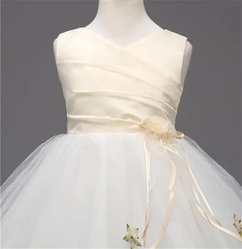 Роза Цветок Девочки Платья Для Свадьбы Pageant Пром Крещение Партия Невесты Платье