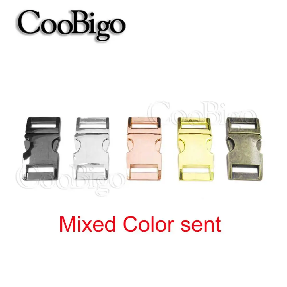Mixed Color sent 5 шт. Металл 5/" изогнутая боковая пряжка Паракорд Браслет Открытый Кемпинг рюкзак «сделай сам» сумка Аксессуары для домашних животных ошейник запчасти - Цвет: Mixed Color sent