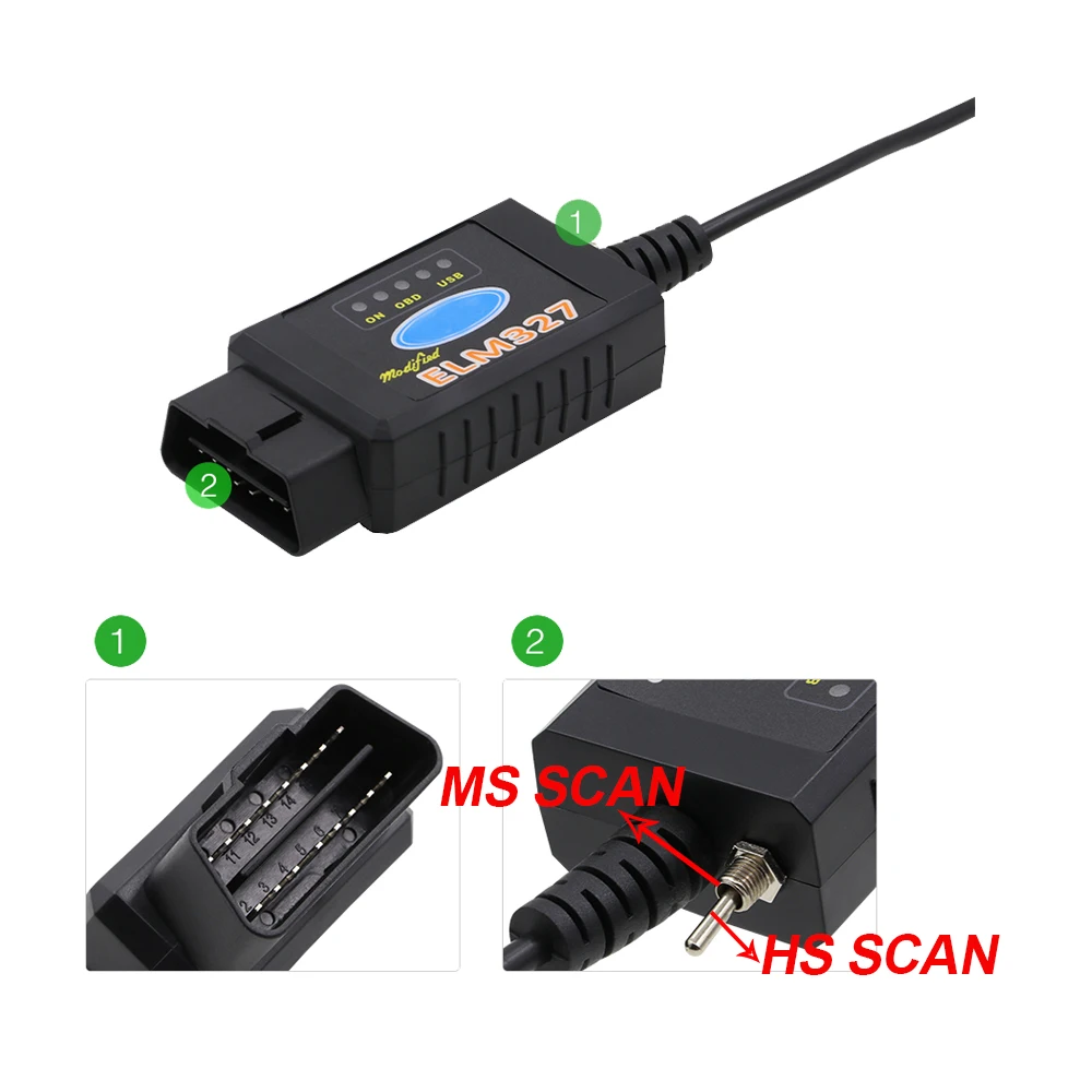 ELM 327 USB Bluetooth работает на Forscan для Ford HS CAN/MS CAN V1.5 автомобильный OBD2 диагностический инструмент ELM327 USB FTDI чип по желанию