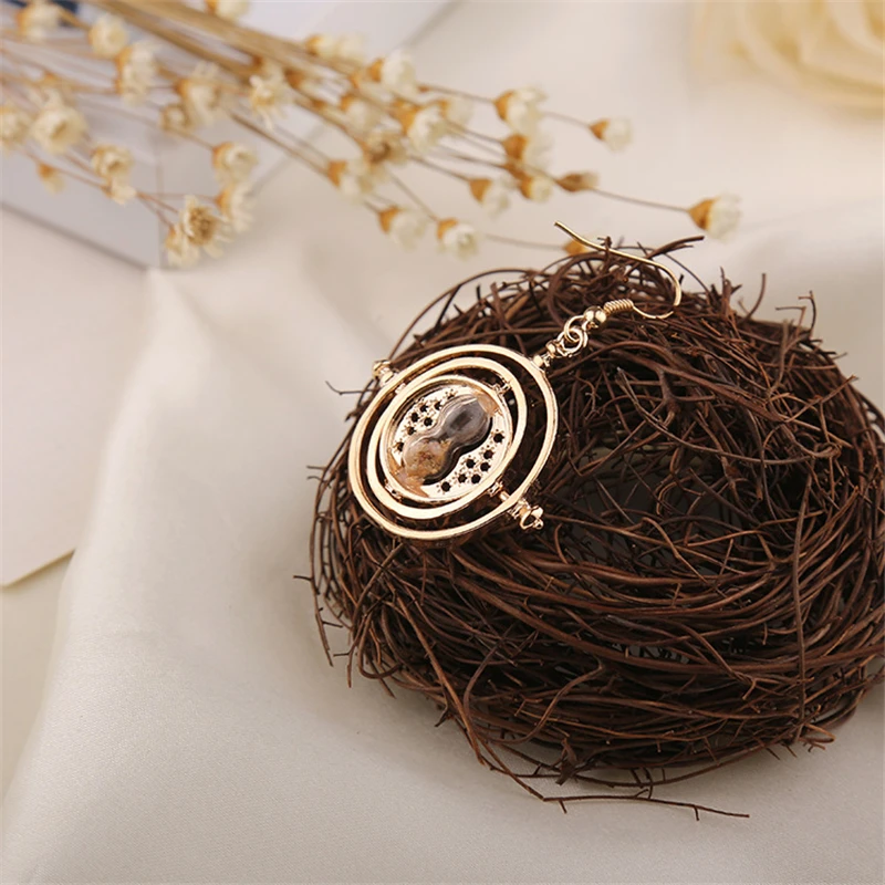 Time Turner Earrings Hermione Earring for Girl Women jewelry Hourglass Potter silver tone and gold | Украшения и аксессуары