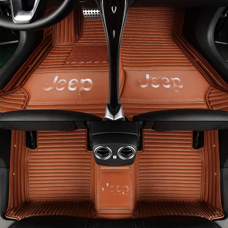 Brown 01 Car floor mats for Toyota logo Land Cruiser 200 Prado150/120 corolla 2007- C-HR camry 40 wish car styling liner Custom - Название цвета: Brown 01