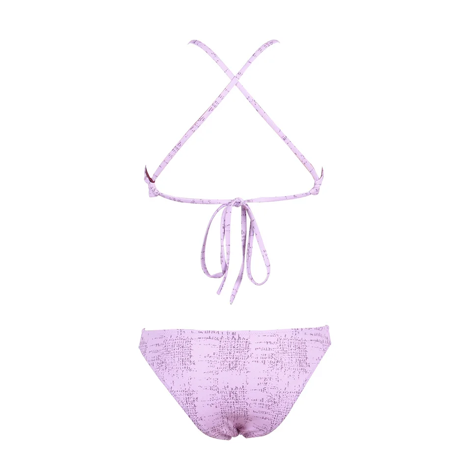 Женский купальник бикини с высокой горловиной KayVis пляжный бретелькой через шею