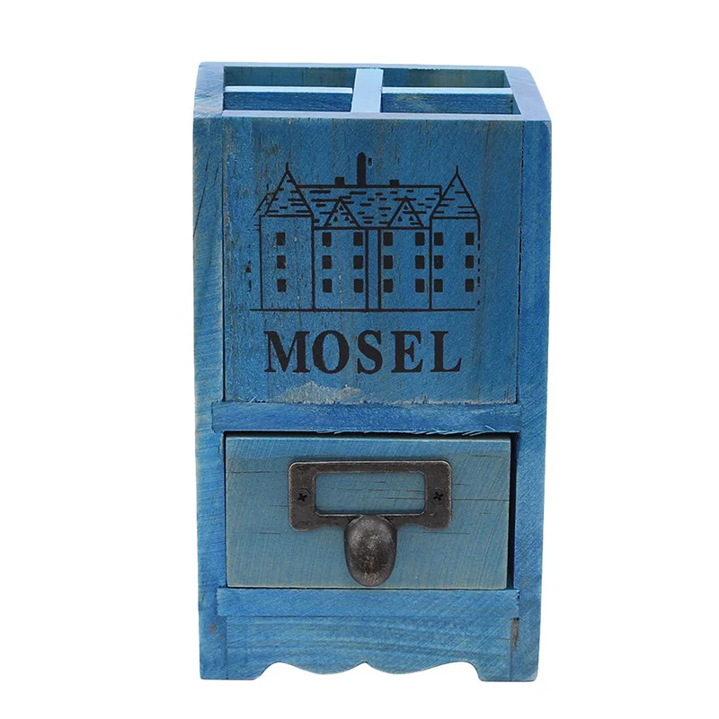 Деревянная Ретро Многофункциональная подставка для кистей ручек коробка