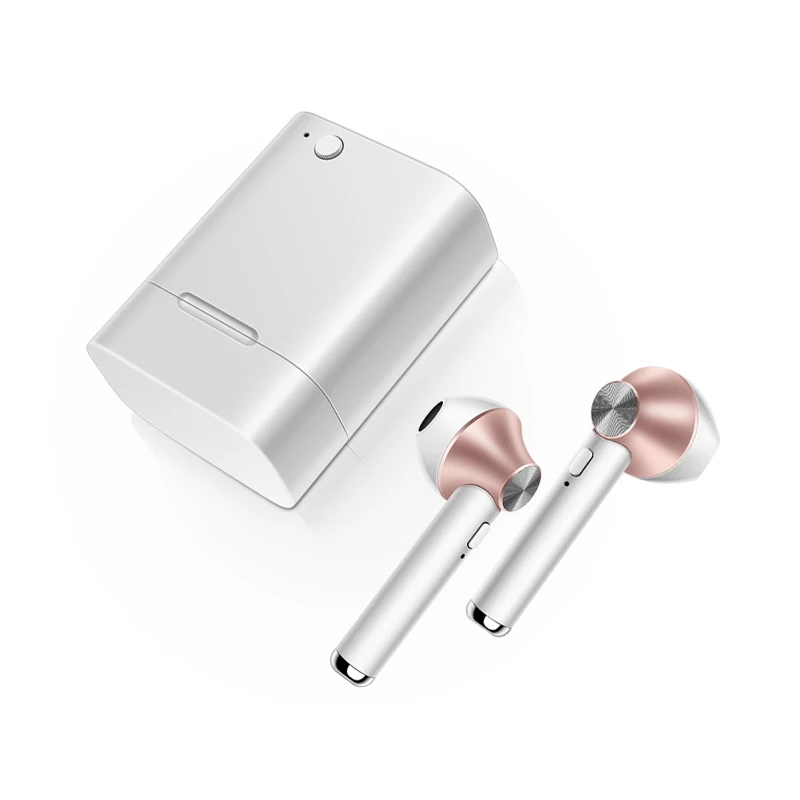 D012A TWS Bluetooth наушники-капельки со стерео bluetooth-гарнитурой с зарядным устройством беспроводные наушники для iPhone Xiaomi PK i10 tws - Цвет: Rose gold
