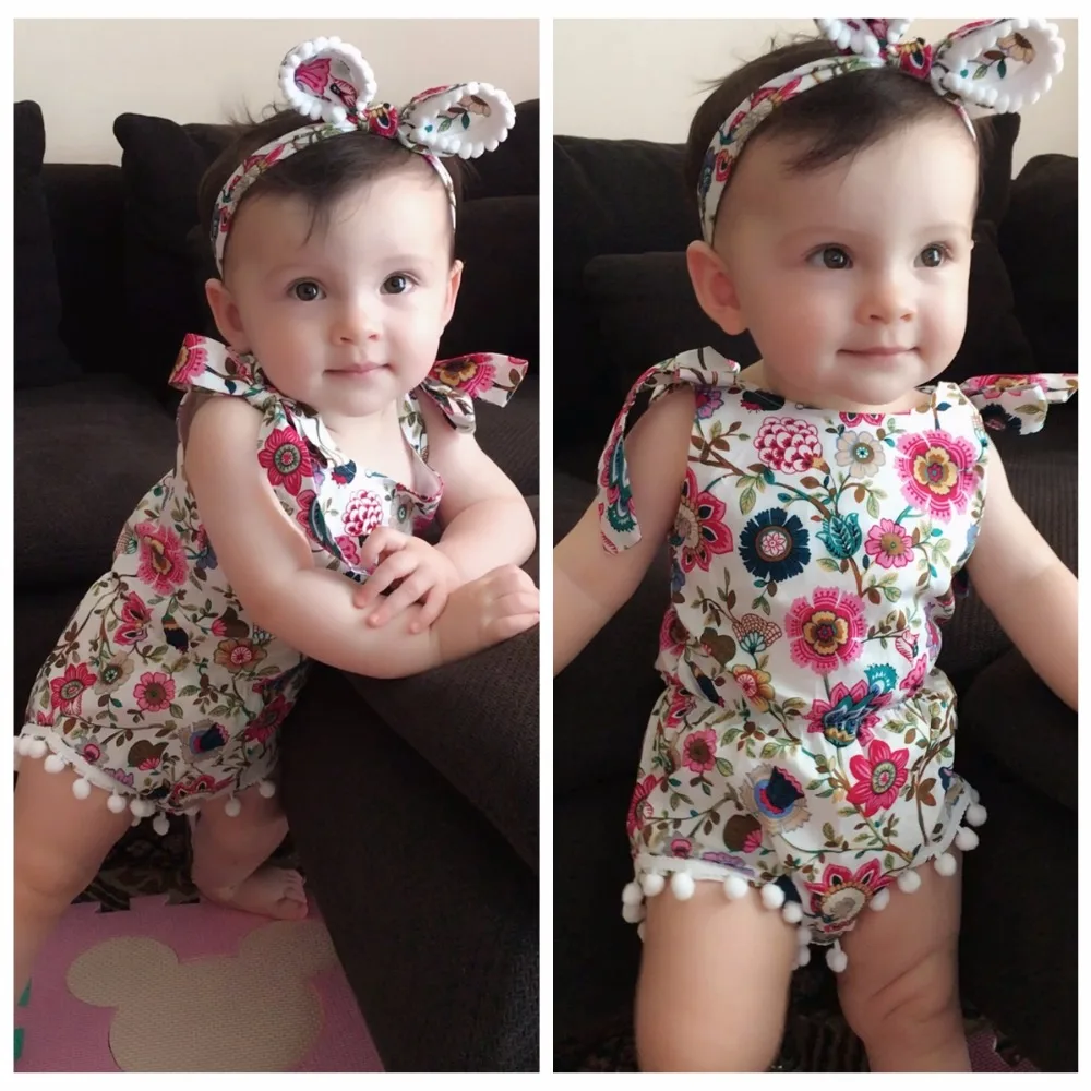 2017 хлопок Infantil для маленьких девочек Комбинезон оголовье набор эластичный пояс