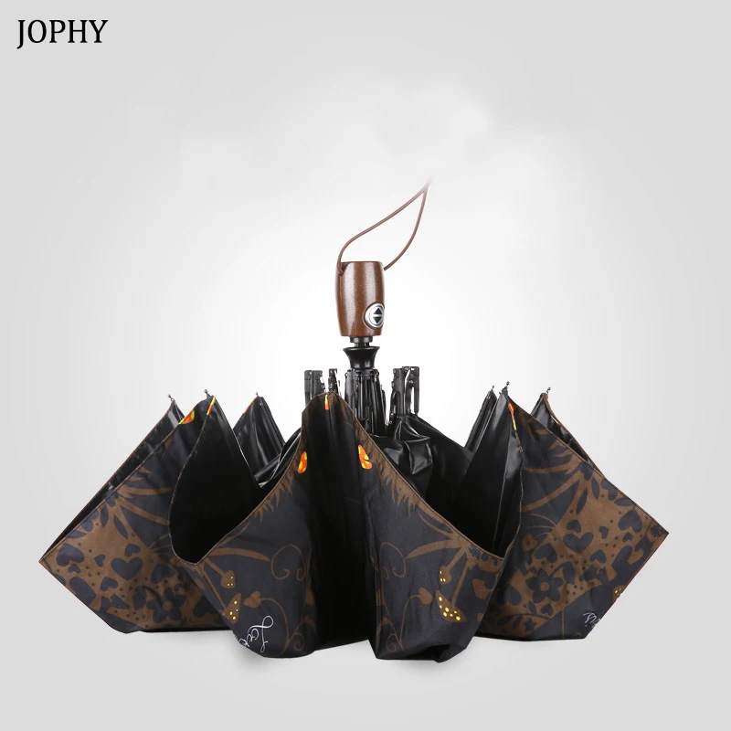 Зонт Автоматический складной с защитой от УФ-лучей и черным покрытием