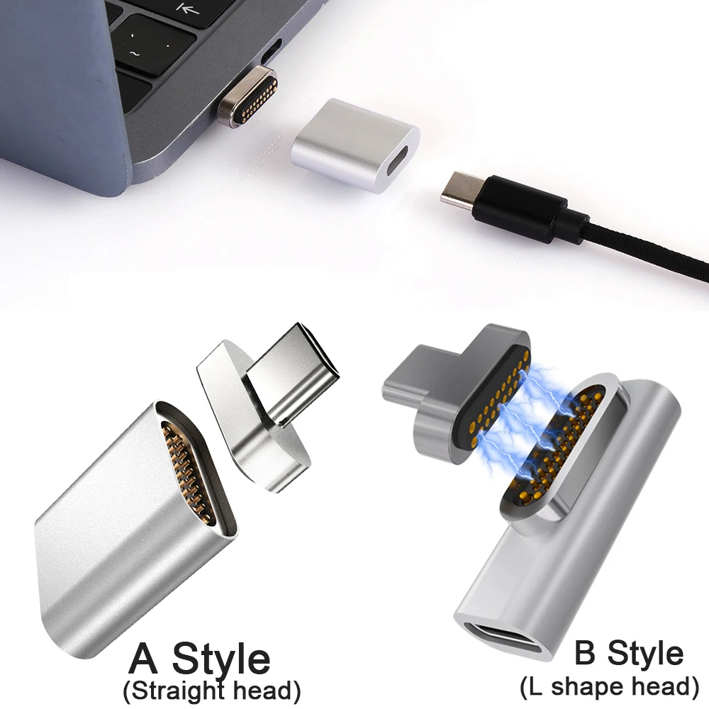20 контактов магнитный USB C адаптер Тип C разъем PD 100 Вт Быстрая зарядка Высокое качество для MacBook Pro Pixel samsung S10 huawei