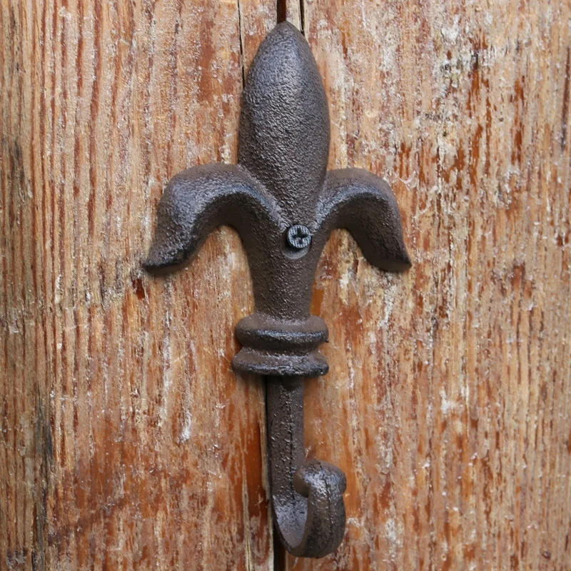 Европейский Винтажный дизайн Fleur De Lis маленький размер Домашний Декор пальто шляпа настенный крючок