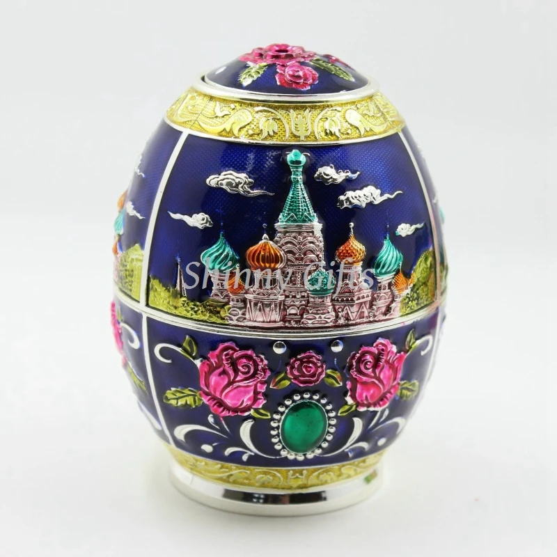 Русский замок Дизайн Фаберже Эмаль Яйцо зубочистка держатель случайный