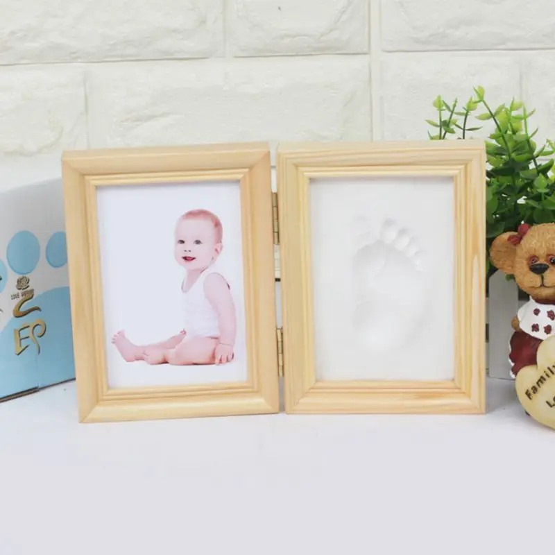 Складные DIY руки ноги печати фотографии дисплей сувениры память детей растущая память Baby Shower подарок деревянная фоторамка