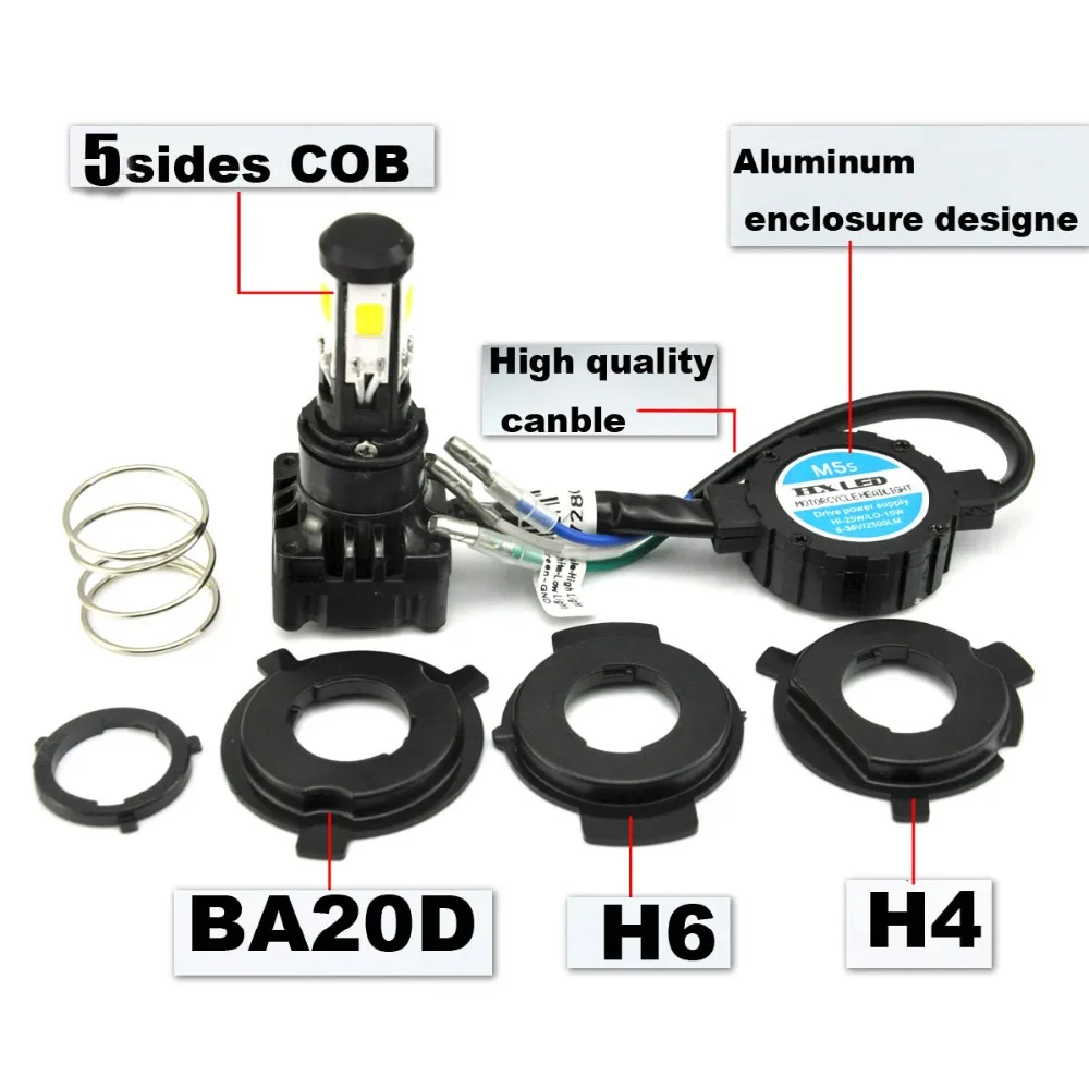 AutoEC 30 шт. H4 H6 BA20D 25 Вт 2500LM COB светодиодные фары для мотоцикла с высоким и низким конверсионным лучом универсальный мотоцикл# LN56