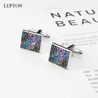 new arrival simple stripe enamel cufflinks for mens lepton square stripe grooved cuff links men french shirt cuffs cufflink