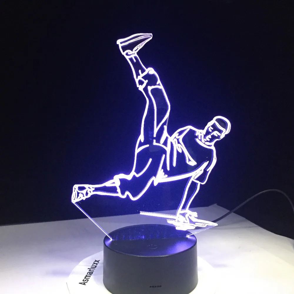 Уличных танцев светодиодный USB 3D ночные светильники 7 цветов лампа диско