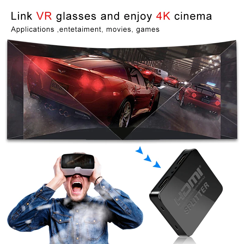 4K HDMI сплит-тер Full HD 1080p видео HDMI коммутатор 1X2 сплит 1 в 2 выход усилитель двойной дисплей для HDTV DVD для PS3 Xbox