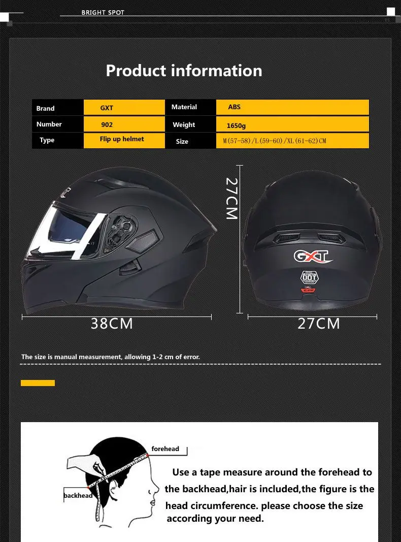 GXT 902 безопасный флип-ап мотоциклетный шлем мото КАСКО с внутренним солнцезащитным козырьком беговые гонки полное лицо мотоциклетные шлемы