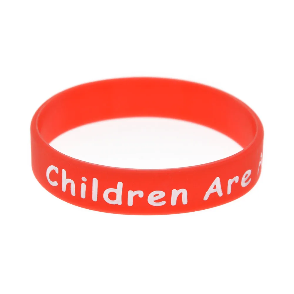 

OBH 50PCS Children are Awesome Creative Kind Our Future Smart Unique Silicone Bracelet Kid Size