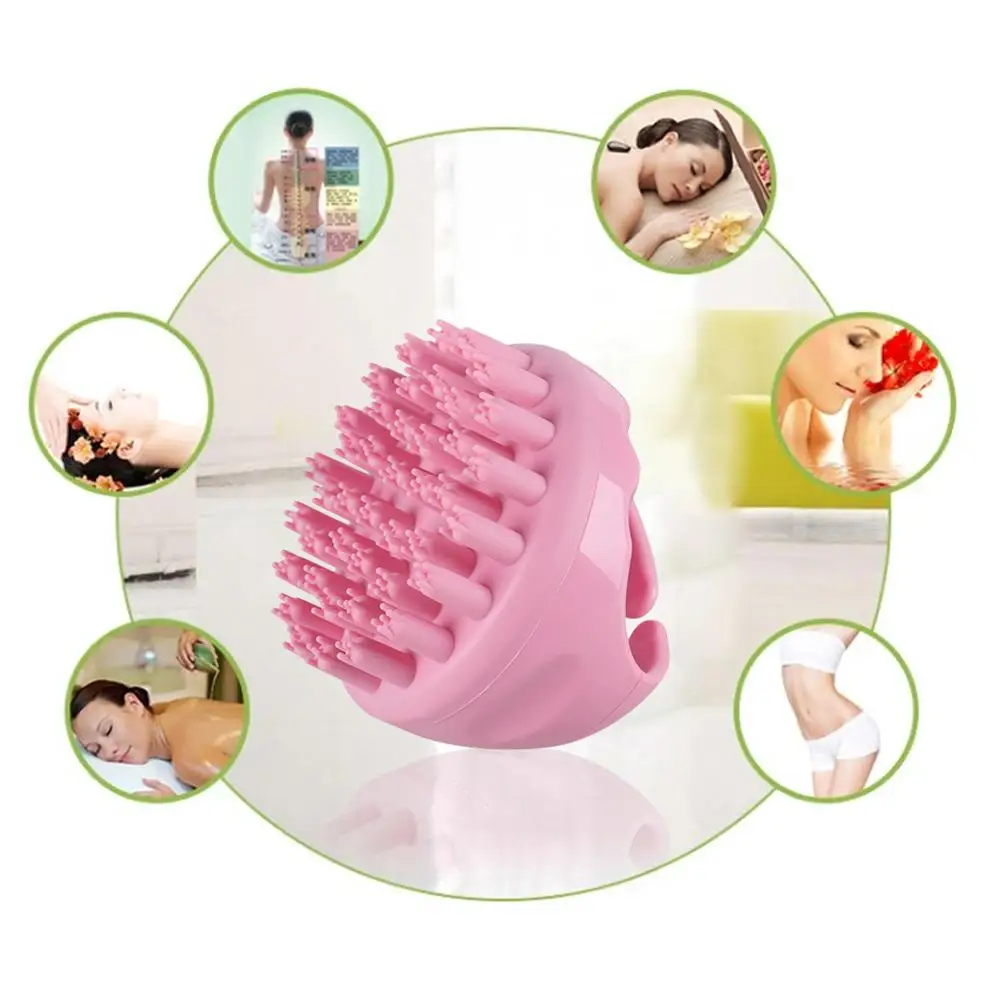 Multi-function Spa Slimming Massage Brush Silicone Head Scalp Massage Washing Comb Shampoo Shower Bath Brush