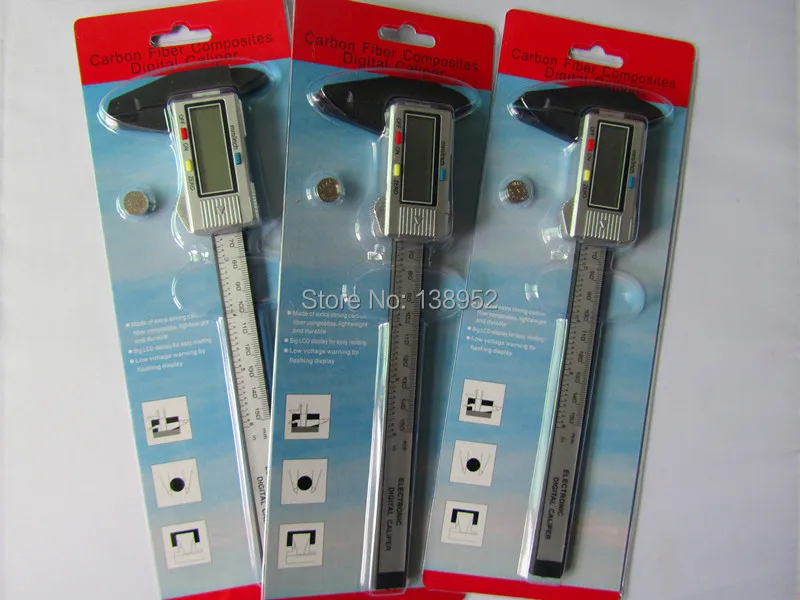 0-150mm 6inch Carbon Fiber Digital Caliper electronic vernier plastic caliper Measuring tools 10pcs/lot | Инструменты