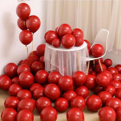 Pomegranate red 50 шт. хромированные золотые шары Мигающие металлические шары толстые жемчужные Металлические Свадебные украшения металлические шары 10 дюймов 1,8 г - Цвет: Pomegranate red