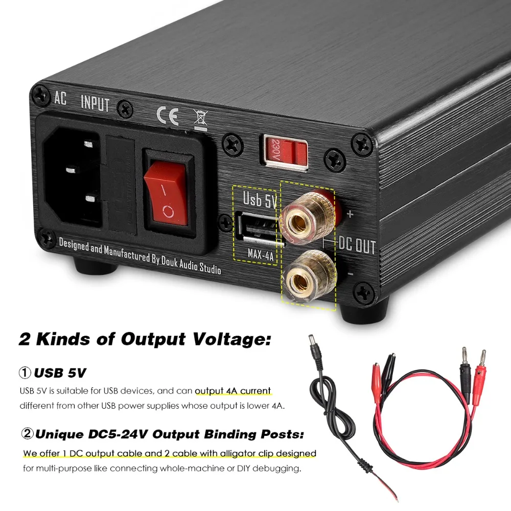 Nobsound 25 Вт Регулируемый DC Линейный Питание с USB 5V DC 5 V-24 V Выход для аудио ЦАП/цифровых плееров