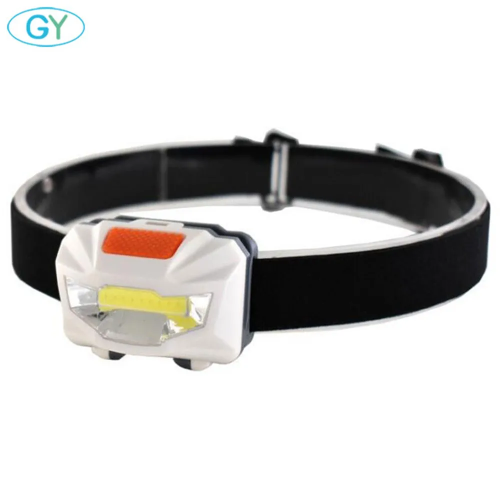 Черно-белый AAA аккумулятор светодиодный портативный налобный фонарь cob