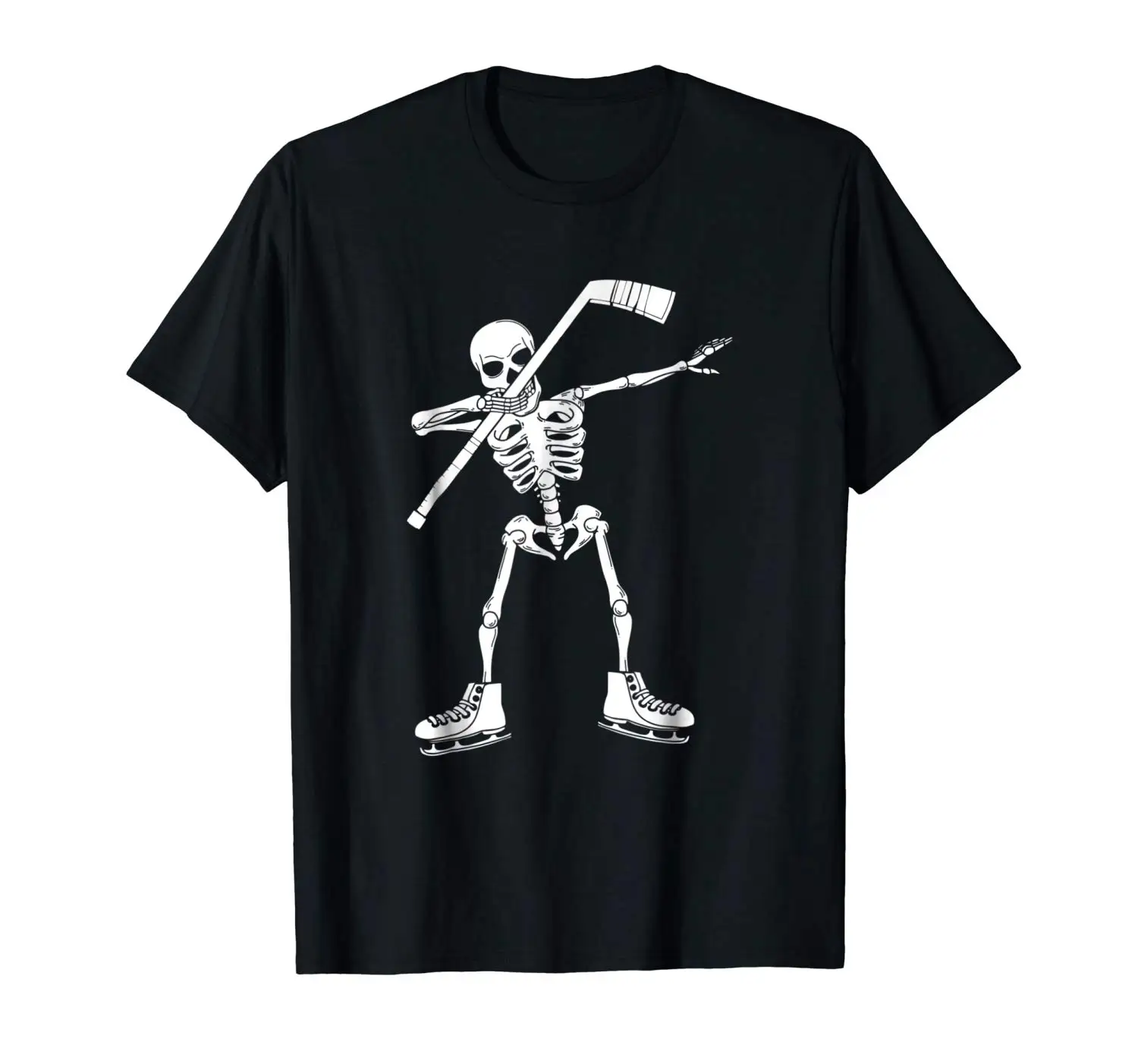

Skeleton Hockey Dance Dab Halloween T-Shirt Men Adult Slim Fit T Shirt S-XXxl Printed Pure Cotton Men'S