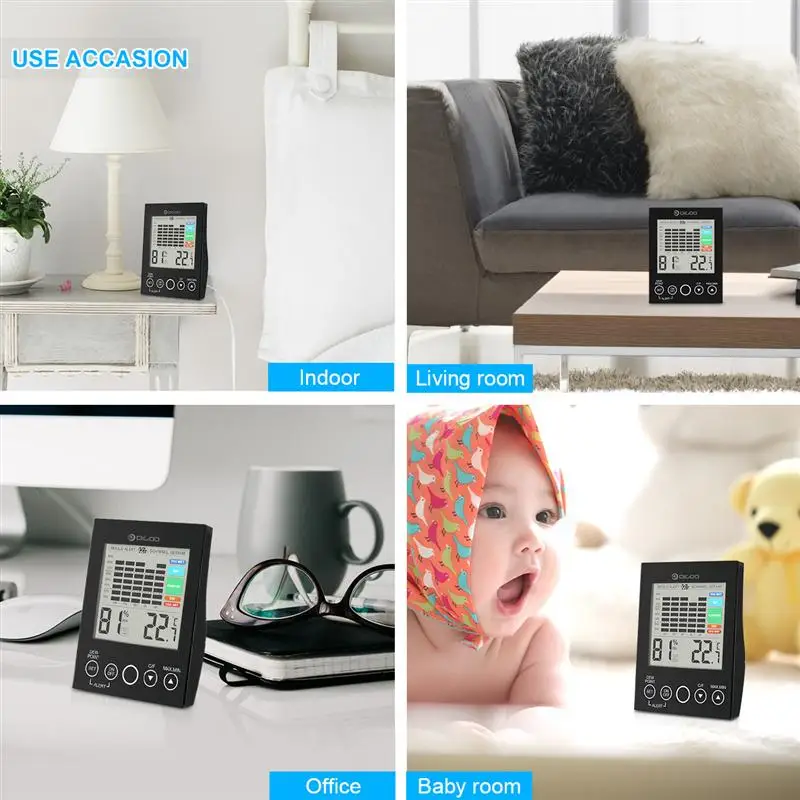 Digoo DG-TH2048 домашний комфорт Крытый светодиодный датчик температуры и влажности Датчик плесень оповещение Gefahr детектор