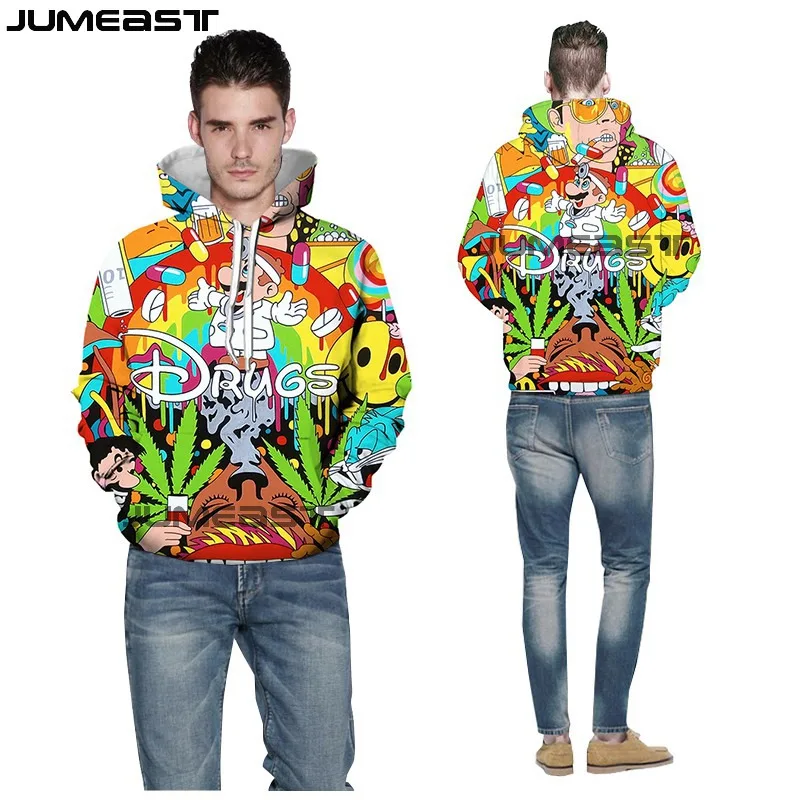 Бренд Jumeast мужские/женские модные 3d толстовки с капюшоном мультяшный Супер Марио