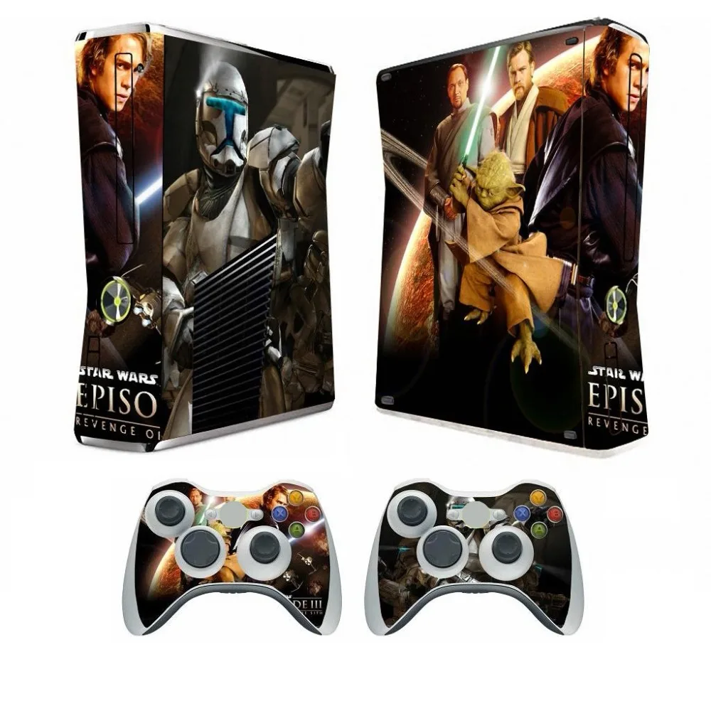 022 виниловая Защитная Наклейка для Microsoft Xbox 360 Slim и 2 шт. наклеек контроллеров s XBOX