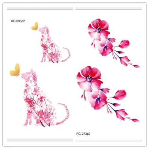 50pack/lot Designer Painting Flowers Latus Butterfly Body Waterproof Temporary Tattoos Sticker Party Costume Decorative | Дом и сад